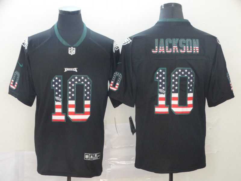 Men Philadelphia Eagles #10 Jackson Nike USA Flag Fashion Black Color Rush Limited NFL Jersey->philadelphia eagles->NFL Jersey